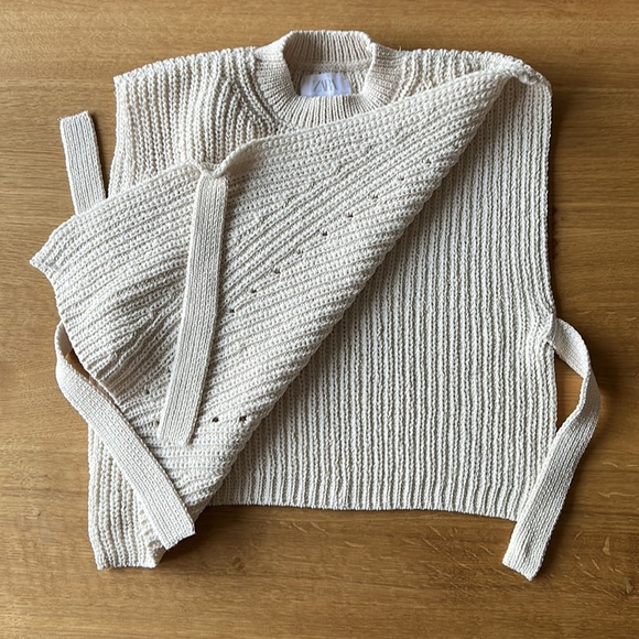Zara Girls Open Side-Tie Sweater Girls 11-12 Years - Picture 7 of 7